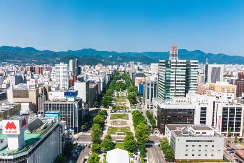 札幌の大通り公園の情景