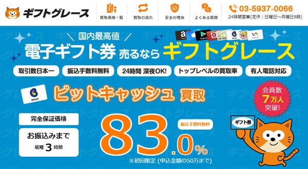 ギフトグレース ナナコカード買取 nanacoカード現金化